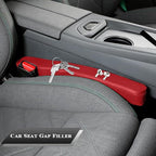 2PCS Car Seat Gap Filler, Soft Foam Leather No Drop Automotive Gap Stopper Between Seat and Console, Vehicle Seam Guard Gap Plug Crevice Catcher Blocker, Universal Fit (Red)