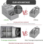 Car Seat Organizer- Backseat Car Organizer with 12 Storages Compartments and 2 Cup Holders, Organizers and Storage, Front Seat for Travel Kids,Pure Gray