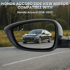 Left Driver Side Mirror Compatible with 2018-2022 Honda Accord Power Glass | Heated | with Blind Spot |with Turn Signal | Manual Folding Repalces HO1320330 (8Pins-Black)