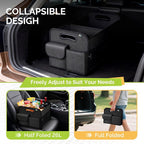 Trunk Organizer for Car, Car Organizer, 8 Mesh Pockets Trunk Organizer for SUV, Non-Slip Bottom, Storage Organizer for Sedans, Van, Jeep, Grocery, 2 Compartments, Black 22"x13"x11"