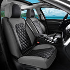 Coverado Car Seat Covers Front Seats, Minimalist Scratch-Resistant Waterproof Faux Leather Full Set with Rear Protectors, Business Daily Driving – GrayBlack