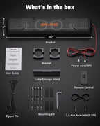 26 Inch 6 Speaker UTV Sound Bar, Bluetooth Golf Cart Speakers [Color Changing RGB & Strobe Light] IP66 Waterproof ATV Speaker System, SXS SoundBar Compatible with Polaris RZR CFmoto Can-Am