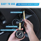 Tire Pressure Gauge 100PSI Heavy Duty Large 2" Glow Dial ANSI B40.1 Certified Air Chucks Accurate Reading with Extended Hose for Truck Semi Truck ATV Motorhome Cars & RV Accessories