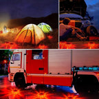 GP904B Rechargeable LED Road Flares Emergency Lights Kit Roadside Warning Car Traffic Safety Beacon Flashing Disc Flare 9 Modes Strobe with Magnetic Base for All Vehicles，4 Pack