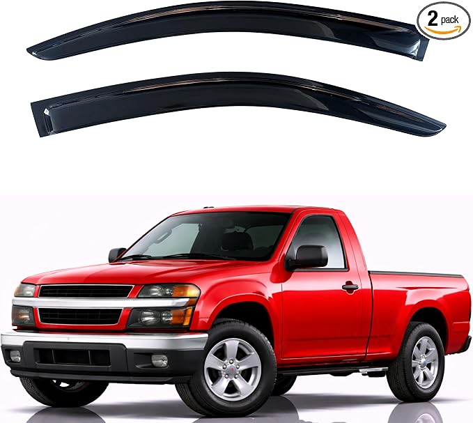KPY Rain Guards Fit for 2004-2012 Chevrolet/Chevy Colorado Regular Cab, Out-Channel Window Visors Vent Wind Deflectors 2PC, Truck Accessories for 2004-2012 GMC Canyon Standard Cab (Single Cab Only)