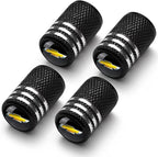 Tire Valve Stem Caps for Chevrolet Metal Car Wheel Air caps Auto Valve Stem Caps Accessories 4 Pcs Black