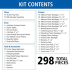 298 Piece All-Purpose Emergency First Aid Kit for Home, Office, Car, Apartment, Dorm, and Camping, Travel-Friendly Compact Pouch Fits in Backpacks, Suitcases, Cabinets, and Drawers