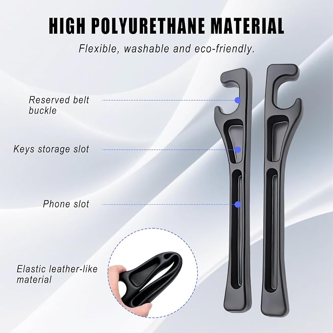 Car Seat Gap Filler 2 Pack, Universal Car Seat Gap Filler Organizer Anti-Drop with Storage, for Auto SUV Truck Interior Accessories, Black