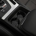 Black Leopard Print Steering Wheel Cover Cheetah Print 2 Car Cup Coasters | Anti-slip Universal Breathable 14 - 15-InFor Women Men Black Animal Steering Wheel Cover For Women