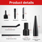 Micro Cleaning Nozzle Kit with Adapter, 1-1/4" Detailed-Cleaning Attachments for Compact Wet Dry Shop Vacuum, Storage Bag Included, 8 Pieces