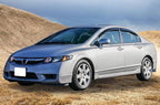 Fit 2006-2011 Honda Civic Sedan Only Tape on Slim Style Window Visor |, Acrylic, Smoke Tinted, Sun Rain Wind Guards Shield Vent, Wind Deflector, 2007 2008 2009 2010, Self-Adhesive