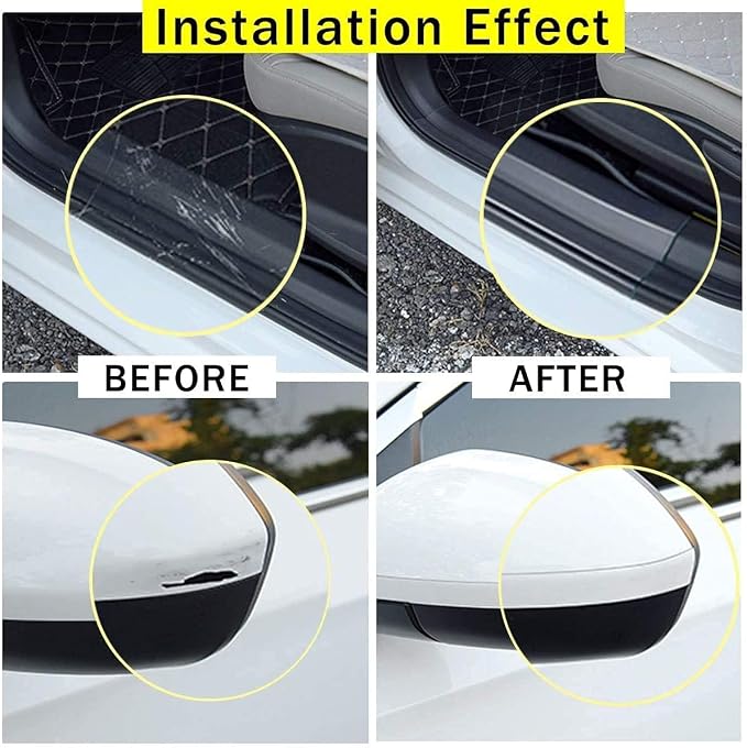 Car Door Entry Guards Scratch Cover Protector Paint Threshold Guard,Front Rear Door Entry Sill Guard Scuff Plate for Most Cars,2.7in9.8ft(7cm*3m) Transparent