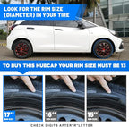 4-Pack 17 Inches Wheel Rim Cover Hubcaps,Redesign Fashion Style Replacement Hubcaps,Car Truck SUV Hub Accessories,Black&Red&Lacquer