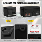 Foldable Car Trunk Organizer with Multi-Compartment – Expandable 30-60L Storage Bin, Side Mesh Pockets, Waterproof 600D Oxford Cloth, Car Accessories for SUV/Truck/Sedan, Black, 23.6"x13.0"x11.8"
