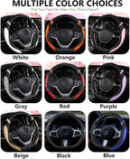 D-Shaped Flat Bottom Steering Wheel Cover for Women Girl - Stylish Car Accessory (Red)