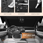 Windshield Cover for Ice and Snow, 75" x 47.25" Heavy Duty 600D Oxford Fabric Protector, Windproof Anti-theft Car Windshield Cover, Universal for Cars SUVs Trucks (Black)