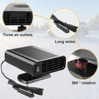150W Car Heater, Car Heater Defroster With 2 in 1 Heating/Cooling, Anti-Fog Plug in Cigarette Lighter for Car Defroster Windshield Fast Defogge