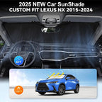 Custom Fit NX NX250 Windshield Sunshade for 2015-2022-2024 2025 Lexus NX350 NX350h NX450h NX300h/NX300/NX200t Accessories Front Window Shades Cover for Windshield 210T Sun Visor Protector Block Heat