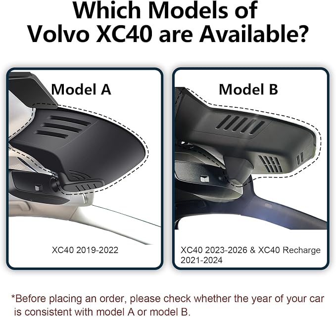 Mangoal 4K Dash Cam Custom for Volvo XC40 2019-2022 (Model A) | T4 T5 etc, Integrated OEM Look, UHD 2160P Video, WiFi & App, Loop Recording, Easy to Install, 64GB Card