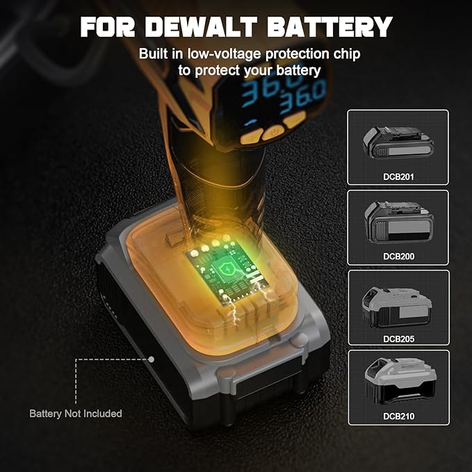 Tire Inflator Air Compressor Compatible with DeWalt 20V Battery Power, 160PSI Cordless Portable Electric Air Pump with Digital Pressure Gauge for Car Motorcycles Bike Ball Auto (Tool Only)