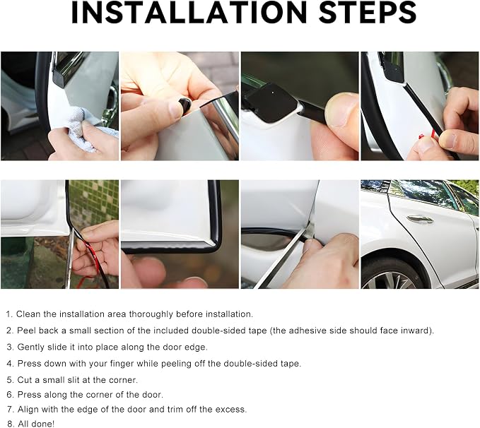 16.4Ft(5M) Car Door Edge Protector, Anti-Collision Auto Door Protective Strip U Shape Edge Trim, Self-Adhesive Automotive Doors Entry Guard Seal Protector for Most Vehicles (Clear)