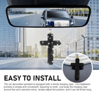 Bling Cross Car Mirror Hanging Accessories, Crystal Rhinestone Rear View Mirror Pendant, Religious Rearview Mirrors Decoration Charm, Car Hanging Ornament, Auto Interior Accessories (Black)