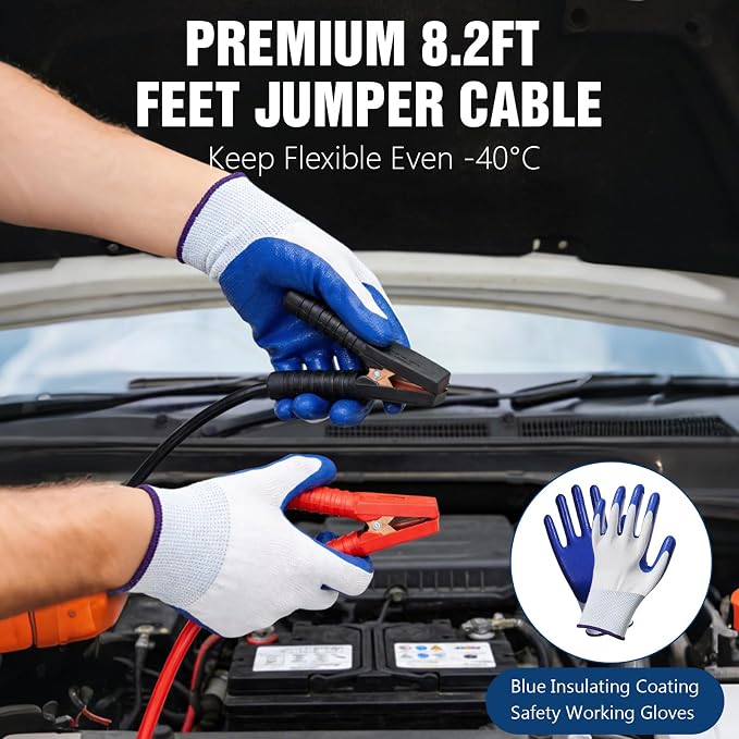 Car Emergency Kit with Jumper Cables, Car Roadside Emergency Kit, First Aid Kit, Tow Strap & Tool Set – Roadside Safety Kit for Cars, Trucks & SUVs
