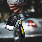 Jamaica Flag Tire Valve Stem Caps and Genuine Leather Car Keychain Keyring Compatible with Jamaican Flag Accessories (Jamaica)