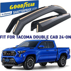 Goodyear Shatterproof in-Channel Window Deflectors for Toyota Tacoma 2024-2026 Double Cab, Rain Guards, Window Visors for Cars, Vent Deflector, Car Accessories, 4 pcs - GY008050