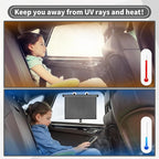 Car Window Shade for Side Windows, 2 Pack Sun Shade Retractable for Car Blocks Heat and UV Rays Glare Protection Roller Sunshade Visor for Baby, Kids, Pets, Passengers