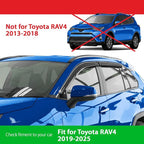 Goodyear Shatterproof Side Window Deflectors for Toyota RAV4 2019-2025, Tape-on Rain Guards, Window Visors for Cars, Vent Deflector, Vent Visor, Car Accessories, 4 pcs. - GY008708