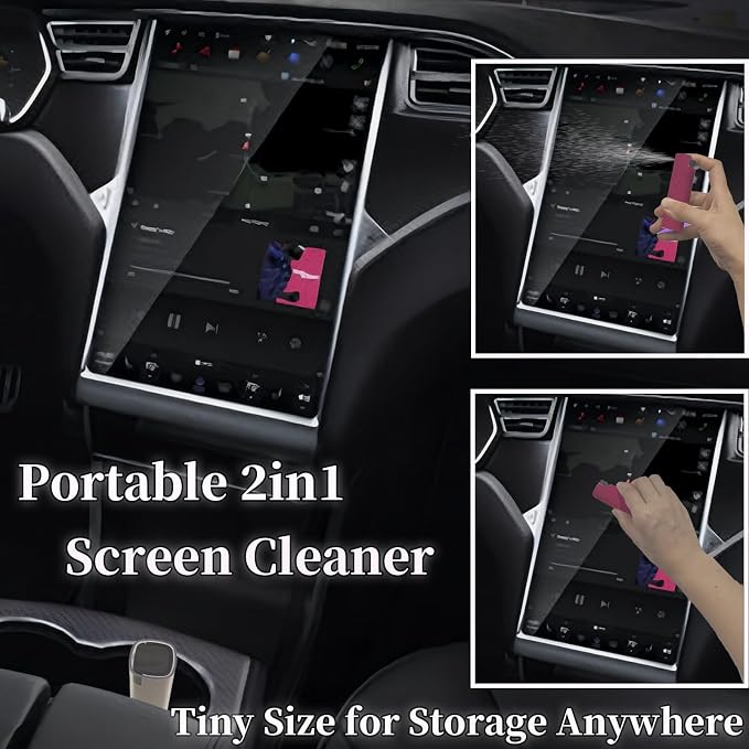 3 Pcs Car Screen Cleaner Accessories, Electronic Touch Screens Cleaning Kit for LCD Display TV Laptop Computer Tablet PC Flat Screens, Works with iPhone iPad MacBook Pro - Hot Cute Pink