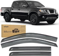 Out-Channel Rain Guards for Nissan Frontier Crew Cab 2005-2021, Window Deflectors Window Visor for All Weather, Ventilation & Driving Comfort, Smoke Tinted, 4PCS