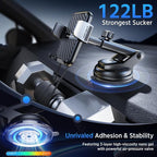 3-in-1 Car Phone Holder [122+LBS Strongest Suction & Stable Clamp Arm] 360° Adjustable Car Phone Mount, Cell Phone Holders for Your Car for Dashboard Vent, All Smartphones & Car Models