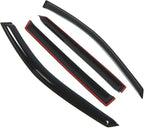 WD2-256 Dark Smoke 4 Pcs Set Window Visor (Outside Mount) Deflector Rain Guard Compatible with 2001-2006 Hyundai Santa Fe