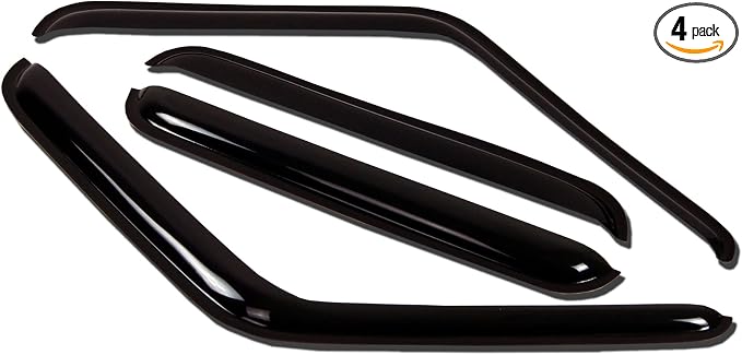 WV-171-3 Outside Mount Window Visor Deflector Rain Guard Dark Smoke 4-pc Set, Compatible with 2005-2007 Mercury Montego