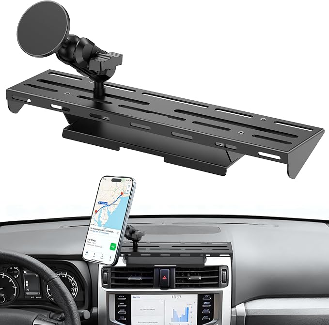 Metal Dashboard Phone Holder: Fits Toyota 4Runner 2010–2024 - Magnetic Dashboard Phone Mount - 2 Installation Ways with Adhesive & Screw Mount