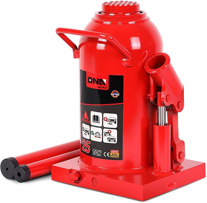 25 tons / 55115 lbs Lifting Automotive Welded Hydraulic Bottle Jack for Repair Vehicle, Pickup, Truck, w/Manual Handle, Red,TOOLS-00363
