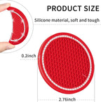Car Coasters, 4 Pack Vehicle Bling Car Coaster, Universal Rhinestone Coaster for Cup Holders, Car Interior Accessories Silicone Car Coasters for Women(2.75'' Red, White Crystal Circle)