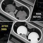 ME.FAN Car Coasters for Cup Holders [4 Pack] - 2.75In Silicone Auto Mug Mats - Universal Non-Slip Recessed Car Interior AccessoriesWhite