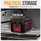 Trunk Organizer For SUV Car Organizer and Storage, Multi-Compartment Storage Bag Car Accessories for Women Men, Perfect Christmas Gifts, 1680D Oxford, Non Slip Bottom, Straps, Soft Cover (90L)