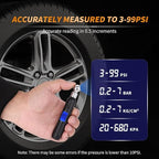 Mini Digital Tire Pressure Gauge 3-99PSI 4 Settings Tire Gauge for Tire Pressure with Backlit LCD for for RV Car Truck Bicycle, Easy and Accurate Reading(Black)