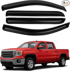 Window Visors Rain Guards for 2014-2018 Chevy Chevrolet Silverado/GMC Sierra 1500 Crew Cab/15-19 Silverado/Sierra 2500HD 3500HD Accessories, Side Window Wind Deflectors Vent Visors Rainproof