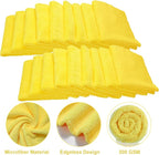 30 Pcs Edgeless Microfiber Plush Towels for Cars Detailing Drying Wash Polishing Absorbent Cleaning Cloths, 500 GSM (16 x 16 Inch,Yellow)