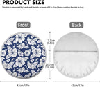 Blue Hibiscus Flowers Steering Wheel Cover Sun Shade Universal 17 inch Insulation Steering Wheel Cover for Cars SUV Trucks Cute Car Steering Wheel Accessories for Women