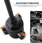 Cup Holder Phone Mount 15 Inch Adjustable Gooseneck Arm for Car | Adjustable long arm and stable cup holder base keep your phone secure, easy to reach, and clear to view while driving