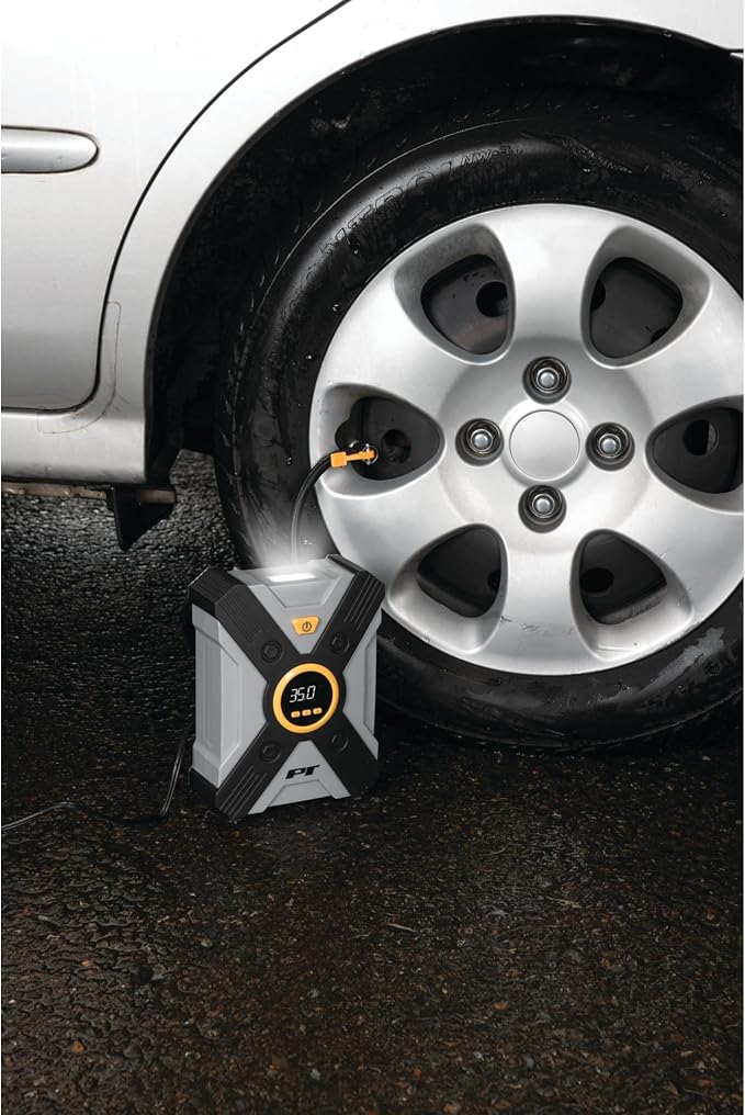 E00014 44 pc. Premium Roadside Assistance Kit, Featuring Vortex 12V Digital Tire Inflator, Booster Cables, Tow Rope, Shovel, First Aid Kit, Safety Triangles, Tool Kit and Case