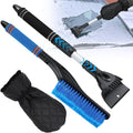 Snow Brush & Ice Scraper for Car Windshield with Glove - 16.5"-23" Extendable Snow Scraper Long Handle Brush Warm Glove Kit for Remove Quickly Automotive/Cars/Trucks/SUVs