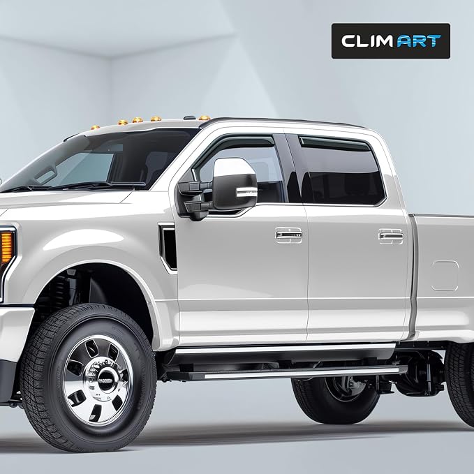 in-Channel Incredibly Durable Rain Guards Compatible with F250 to F550 Super Duty 2017-2022 Crew Cab, Original Window Deflectors, Vent Window Visors, Vent Deflector, 4 pcs.- 617198