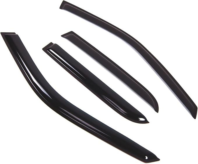 WD2-229 Dark Smoke 4 Pcs Set Window Visor (Outside Mount) Deflector Rain Guard Compatible with 2002-2006 Honda CR-V